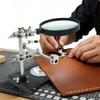 2026 New Helping Hands Magnifier Stand with Dual Alligator Clips Adjustable  5X Magnifying Glass Perfect for Soldering Crafting
