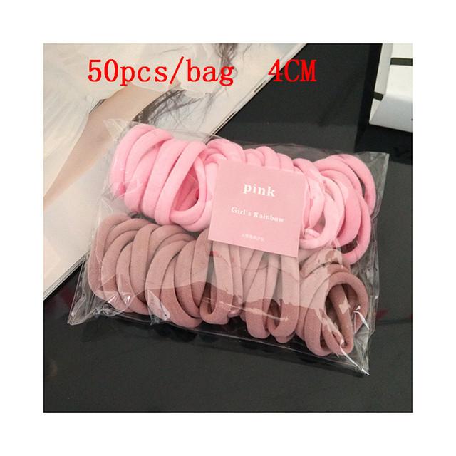 50/100PCS New Women Girls Candy Colors Nylon Basic Scrunchie Hair Tie Ponytail Hold Hair Rubber Bands Fashion Hair Accessories