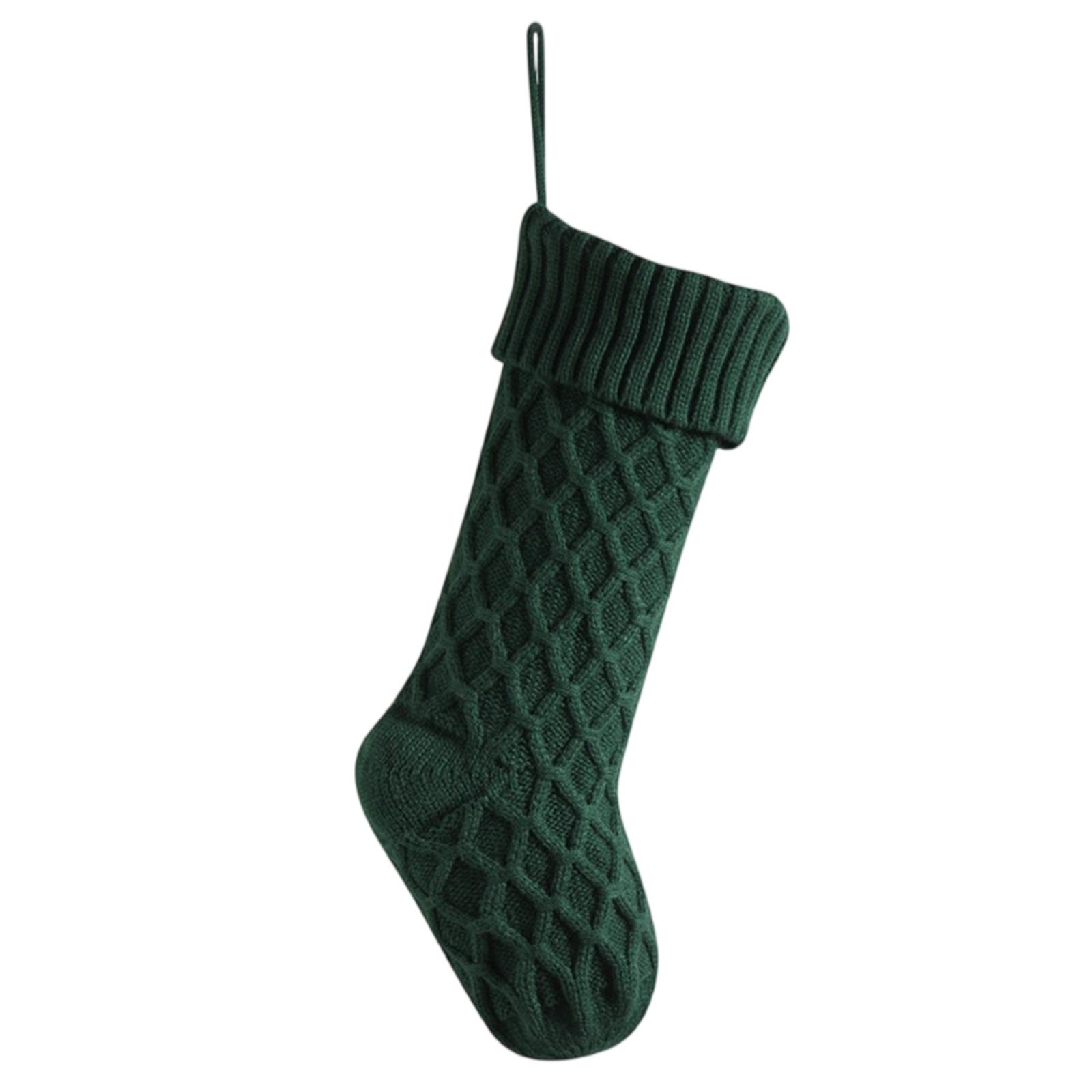 

Christmas Stockings, 18 Inches Large Size Christmas Stockings Cable Knitted Stocking Gifts One Size