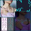 For Women Face Temporary Tattoos Blue Purple Lightning Temporary Tattoo Blood Vessels Body Art Fake Tattoos Glow In The Dark 4 Sheet Jewelry
