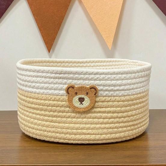 Woven Cute Snack Storage Basket Creative Home Desktop Remote Control Storage Storage Storage Box Bedside Storage Basket