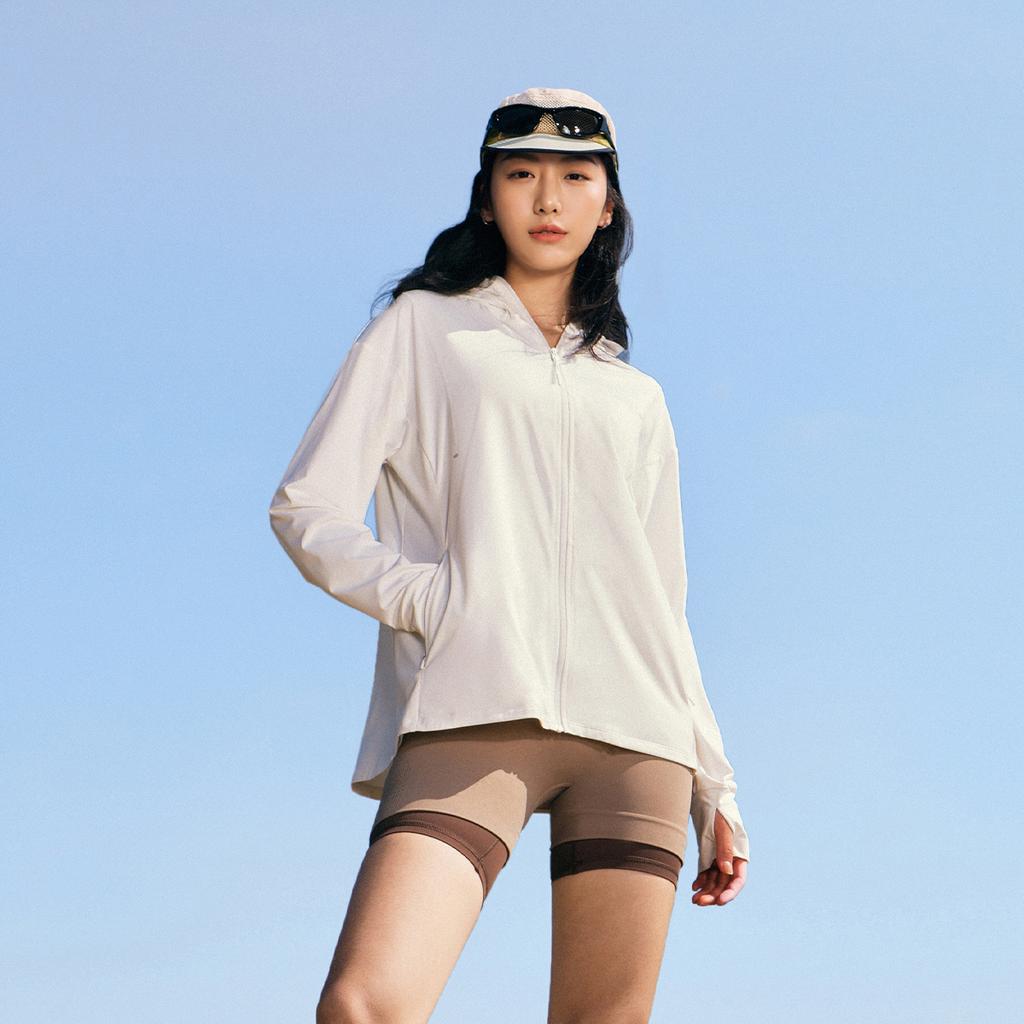 Li Ning Ice Silk Comfortable Breathable Loose Jacket Women Jacket Off-White AFDVE46-1