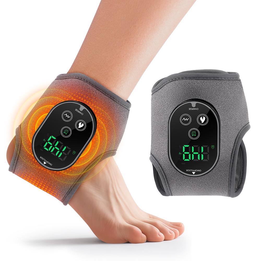 

Electric Heating Vibration Foot Massager Winter Ankle Elbow Relax Muscles Massager Type-C Rechargeable Adjustable Strap Massager 1pcs