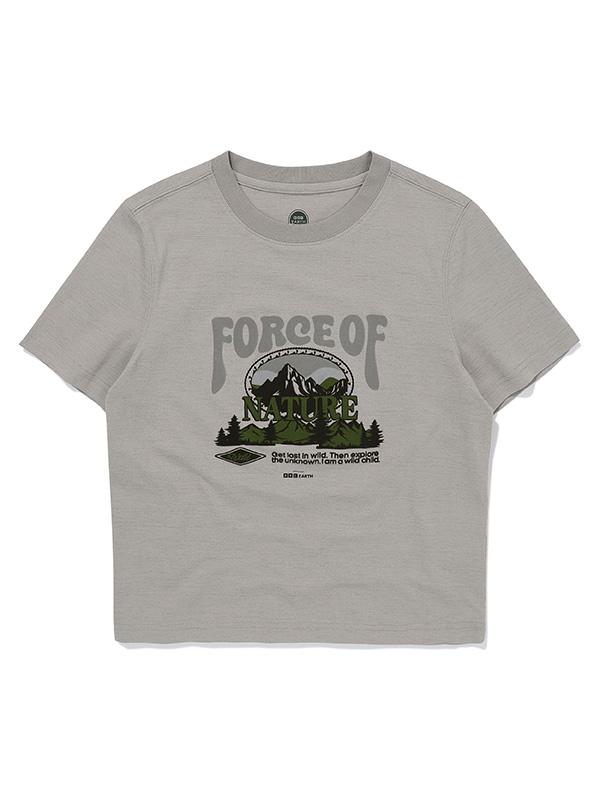 BBC EARTH W Big Nature Short Sleeve Round Neck_Ash Grey
