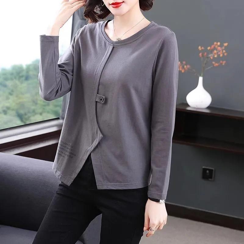 Long-sleeved Women's New Style Spring and Autumn Style Irregular Tops with Bottoming Shirts