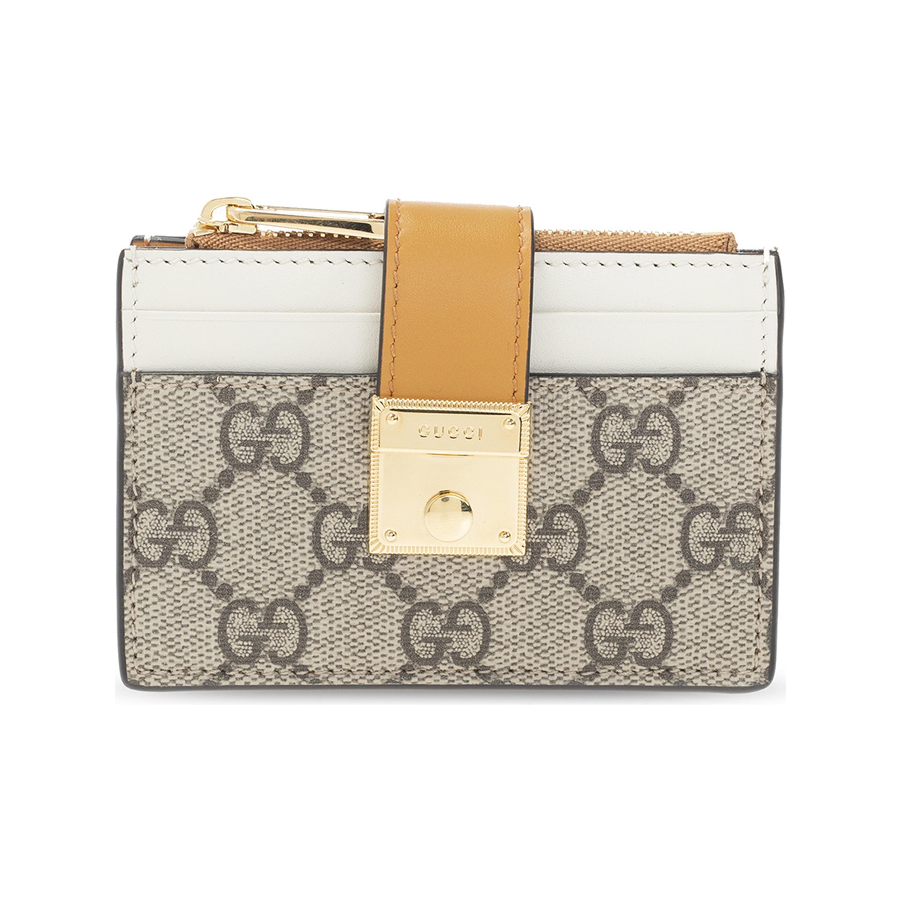 

Gucci Замок Металева пряжка-застібка Монограмний полотняний та шкіряний тримач для карток Жіночий тримач для карток Ебоні Білий Бежевий 658228-KLQIG-9763 Basic Set (Bag+Dust Bag)