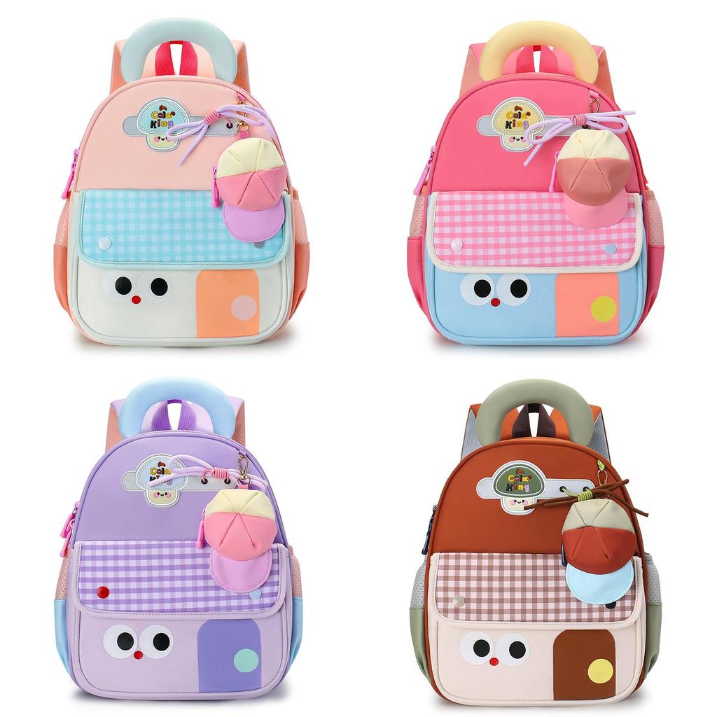 Unisex Cartoon Preschool Backpack With Durable Nylon And Fun Pattern For Learning