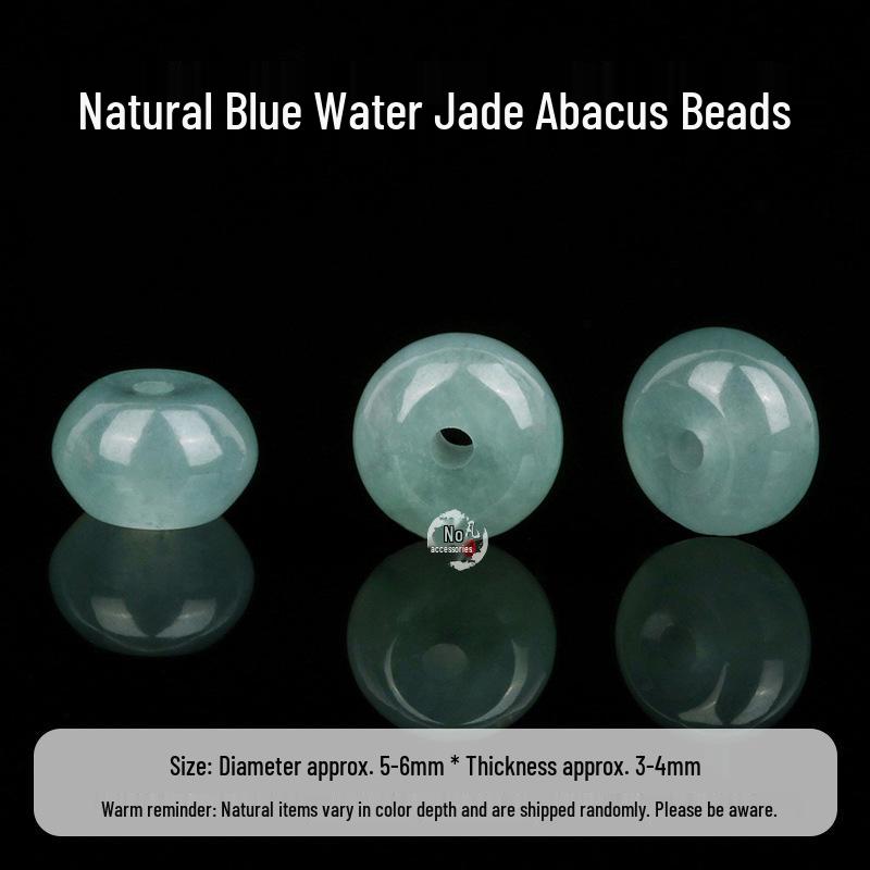 Natural Jade Blue Water Abacus Bead Necklace DIY Bracelet Accessories Set