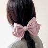 Chamol Silk 3-Tier Ribbon Pin Pink Half-Up Hair Clip Automatic Hair Pin Hair Claw Clip Large Ribbon Pin