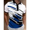 Men's Polo Shirts 3D Digital Pattern Casual Button Up Short Sleeve Shirt Breathable Comfortable