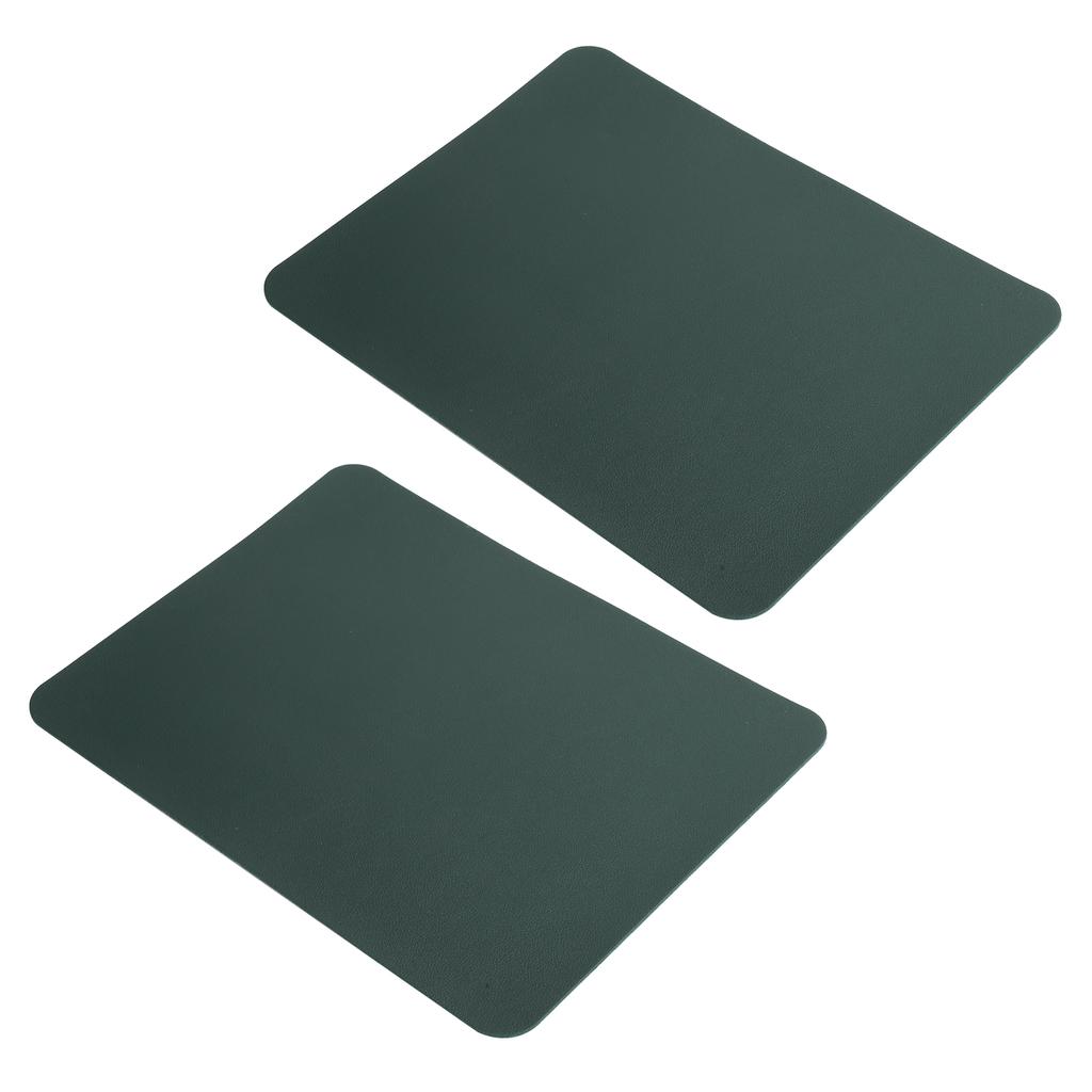 2Pcs Mouse Pad PVC Leather Waterproof Desk Mat Office Home Mice Protector 27x21cmBlack Green
