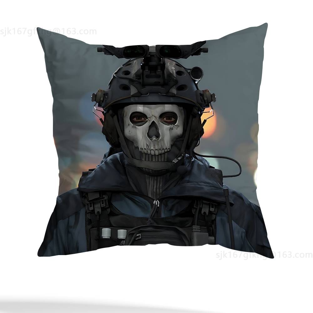 Game Call of Duty Pillow Case Anti-dustmite Pillowcase Invisible zipper silky short plush Sofa cushion cover