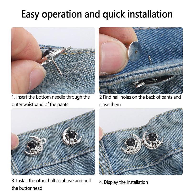 Yaratıcı Çıkarılabilir Astronot Bel Tokası Pantolon Dikiş Gerektirmez Ayarlanabilir Bel Tokası Kot Etek Bel Sıkıştırma Aletleri