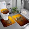 Santos de Guapiles FC Pattern 3Pcs Bathroom Rug Set, Non Slip Absorbent Bath Mat, Contour Mat & Toilet Lid Cover, Bathroom Decor