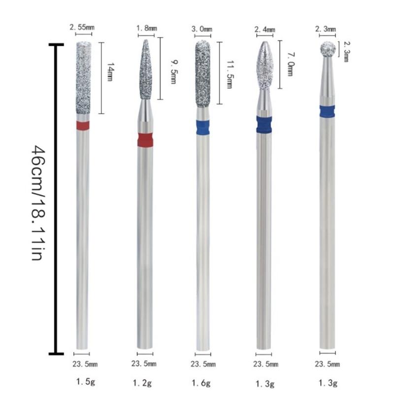 50Pcs Diamond Milling Cutter For Manicure Electric Nail Drill Bits Accessory Pedicure Machine Nail File Gel Remover Tool