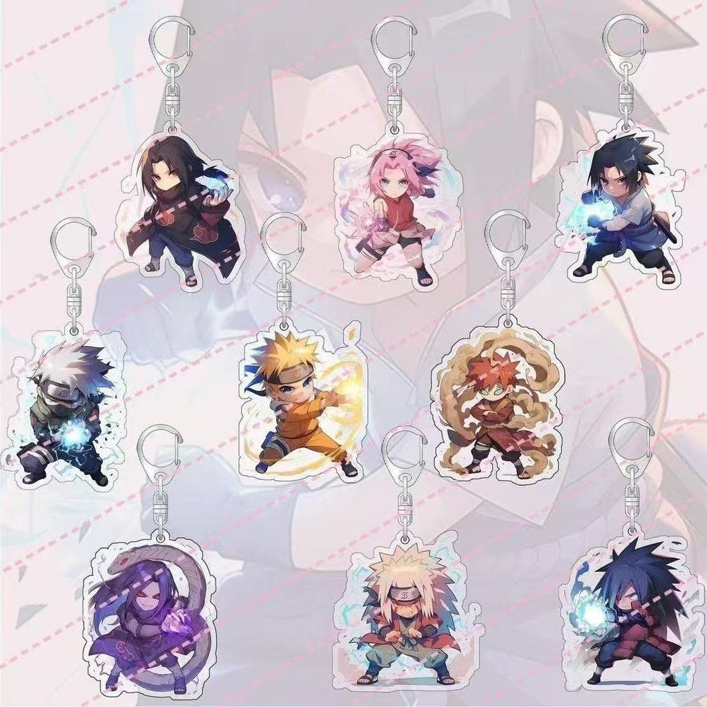 Anime Naruto Acrylic Keychain Accessaries Uzumaki Naruto Cartoon Keyring