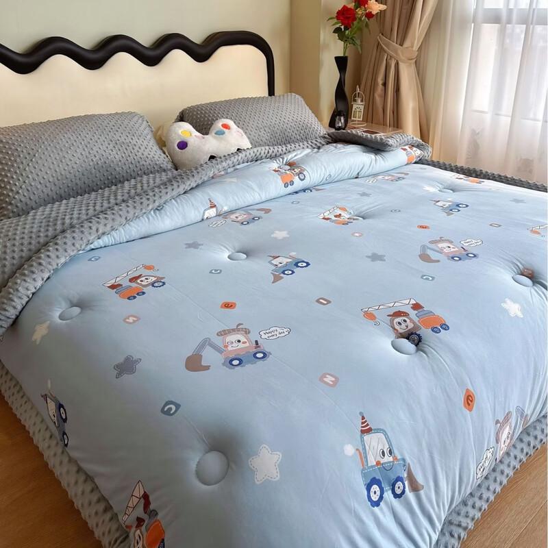 Brangdy Kids Minky Dot Fleece Comforting Quilt
