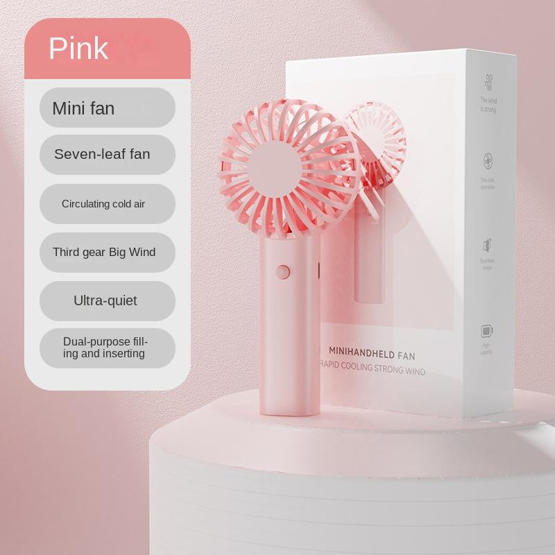 Protable Mini Portable FansHandheld USB Rechargeable Quiet Handheld Fan Lightweight Adjustable Cute Small Fan For Office Outdoor