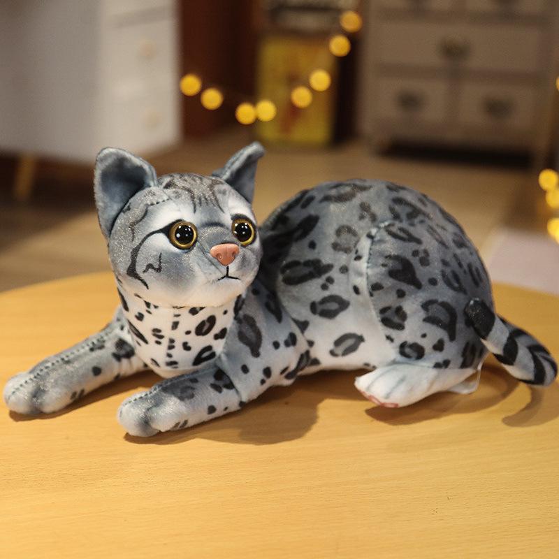 3D Cat Plush Toy Throw Pillow - Cute Stereo Cat Doll for Kids' Birthday Gift
