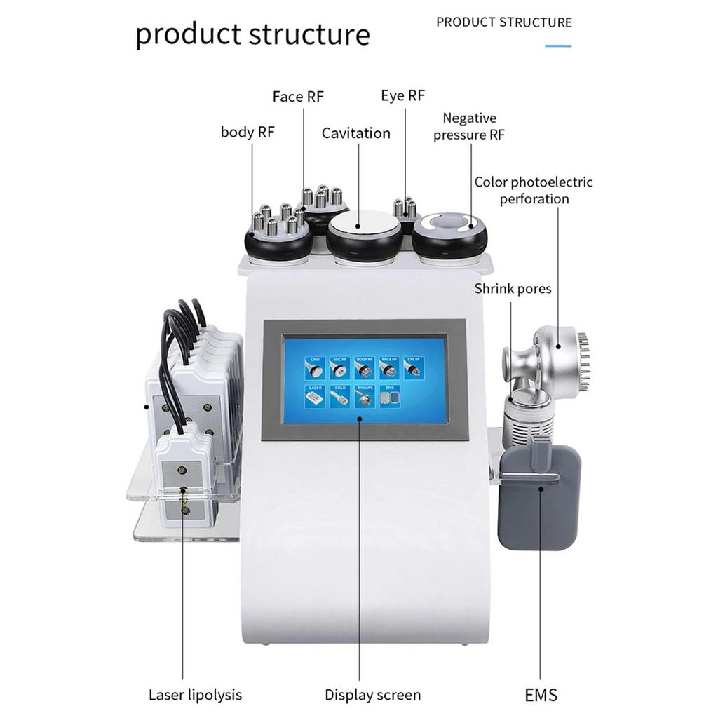 9-in-1 Professional Beauty Device RF Skin Lifting Cavitation Body Contouring Equipment