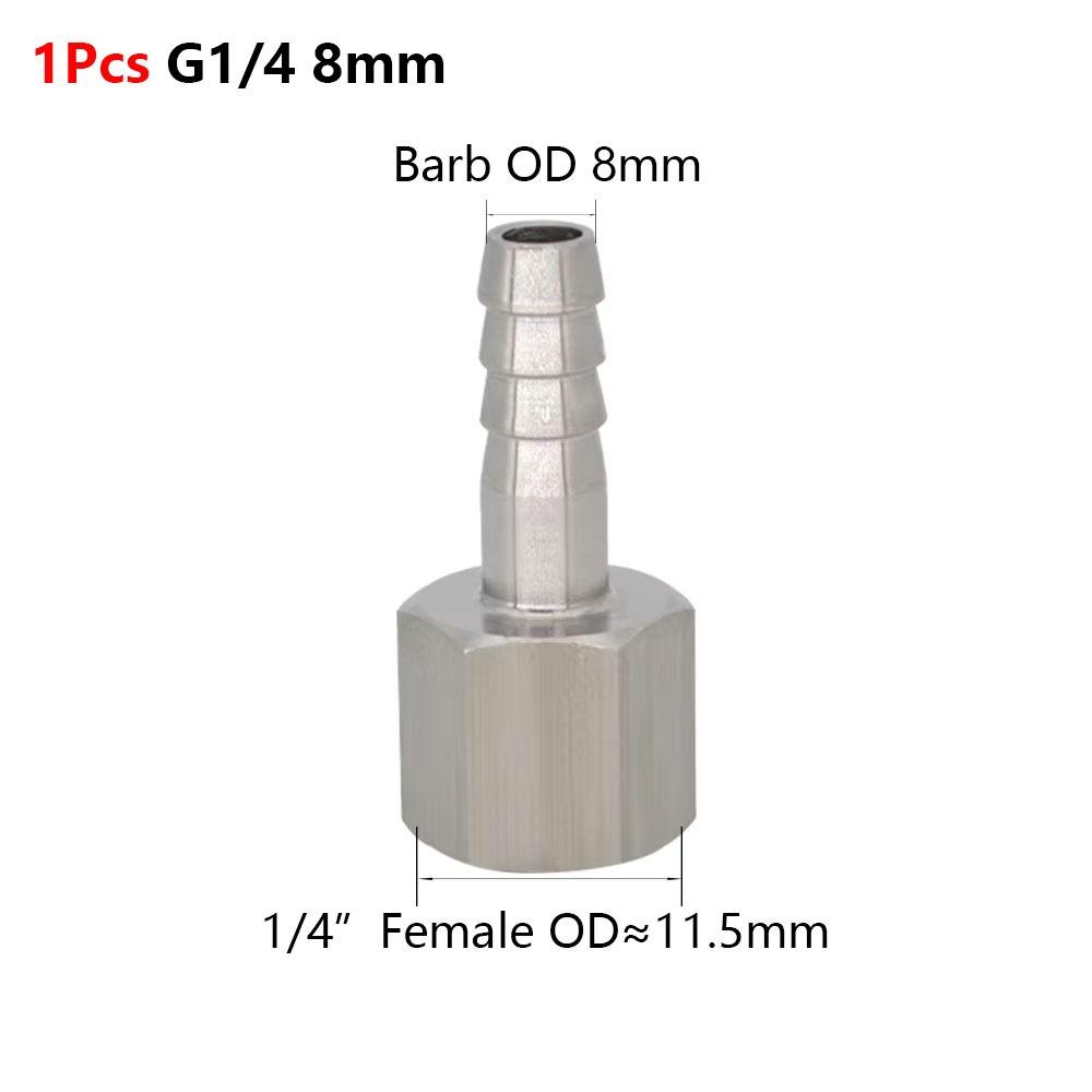 1Pcs 111 Stainless Steel Hose Barb Connector Silver Tone Straight Design Pipe Fitting Connector 6-19mm Barb Sizes
