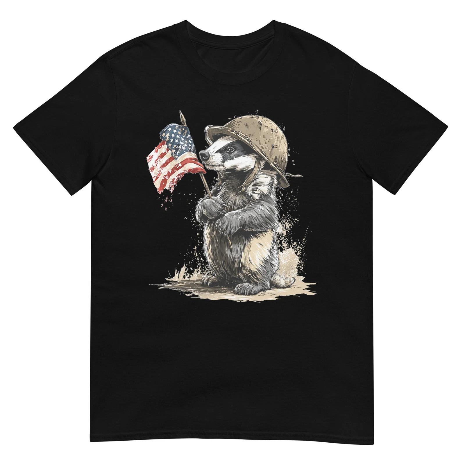 

Fighting Badger Costume in Military Style for Man and Woman T-Shirt 4XL