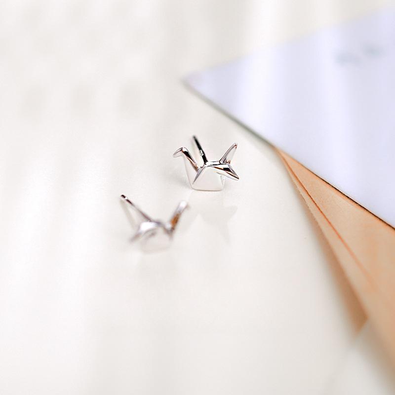Paper Crane Earrings for Women, Trendy, Small, Simple and Niche Design Earrings