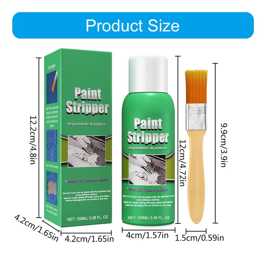 Efficient Automotive Paint Stripper 3.38Oz Traceless Cleaning for Use on Metal Wood Glass Dried Paint Remover