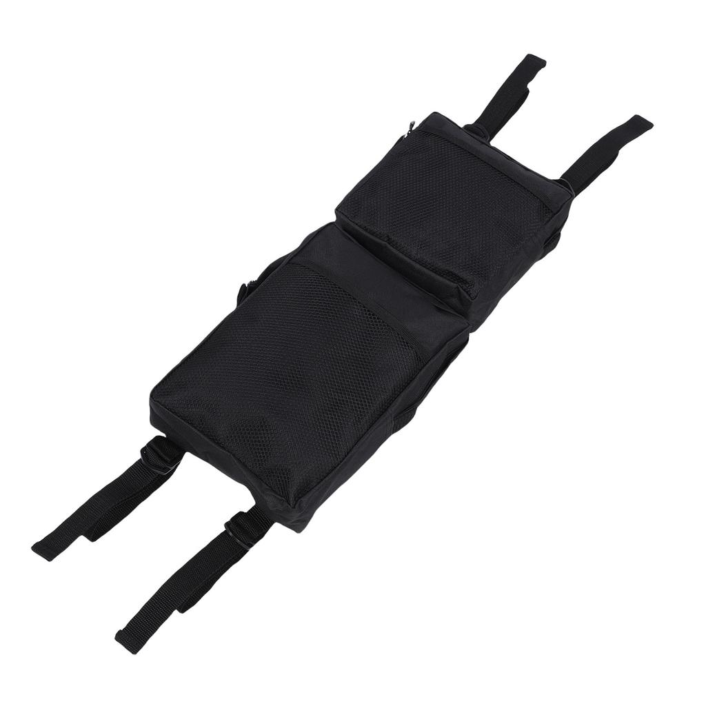 2PCS ATV Side Bags Left Right Saddlebags Tank Top Storage Pocket for UTV Snowmobile Motorcycle Black