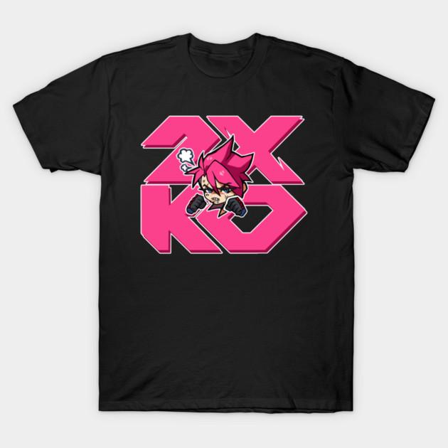 2XKO Chibi Game Character T Shirt Men Cotton Fighting Game Casual Short Sleeve Gamer Tees L