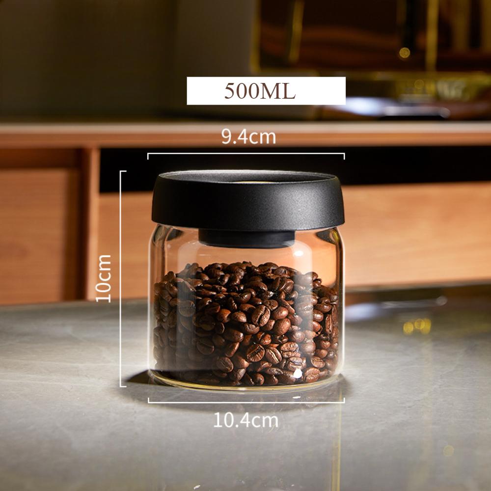 Coffee Can Manual Vacuum Moisture-proof Storage Jar Kitchen High Borosilicate Glass Tea Jar Coffee Bean Storage Sealed Jar