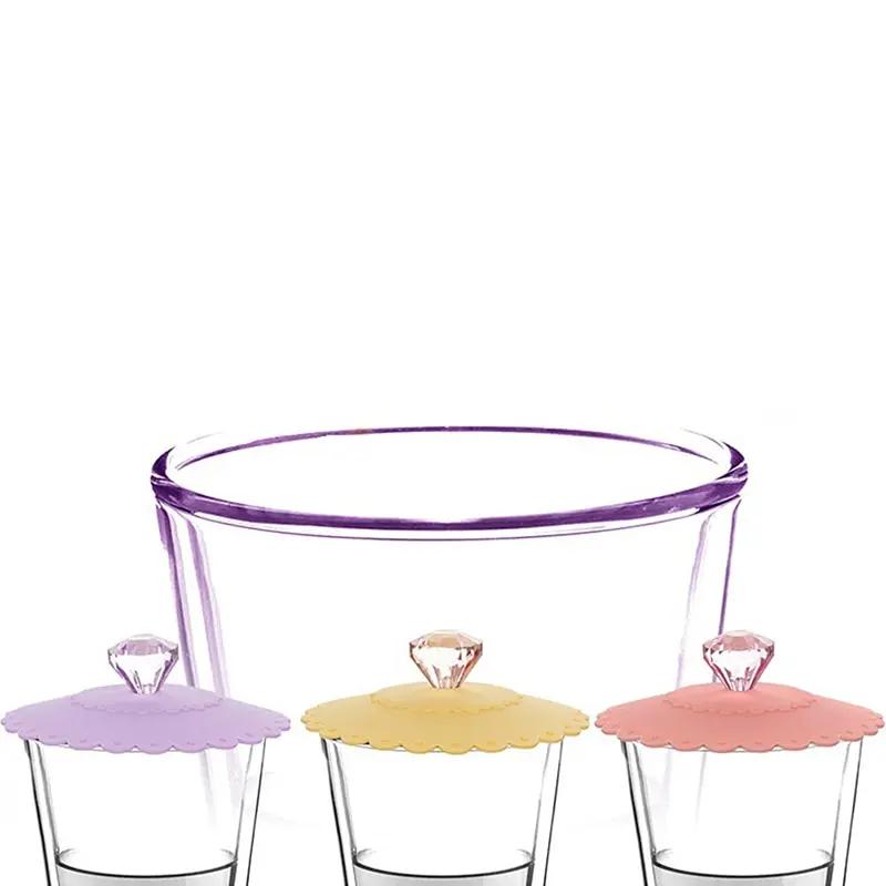 Kawaii Bow Onion Lace Dust Reusable Silicone Cover Cup Thermal Insulation Cup Seal Pouch Super Cute Bow Shape Clean Sanitary