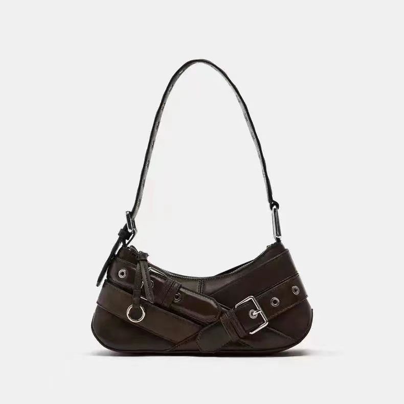 JIAERDI Vintage Black Underarm Bag Women High Street Hot Girls Leather Casual Y2k Handbag Female Retro Moto Biker Shoulder Bags