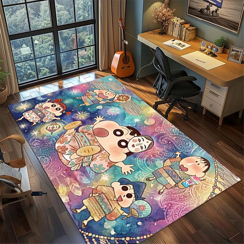 Crayon Shin-chan Non Slip Washable Rug Large Area Carpet Gamer Room Bedroom Home Decor