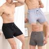 3PCS Men's Aro Underwear Lengthened Pure Cotton Pajama Pants Flat Corner Pants Loose and Comfortable for Home Use