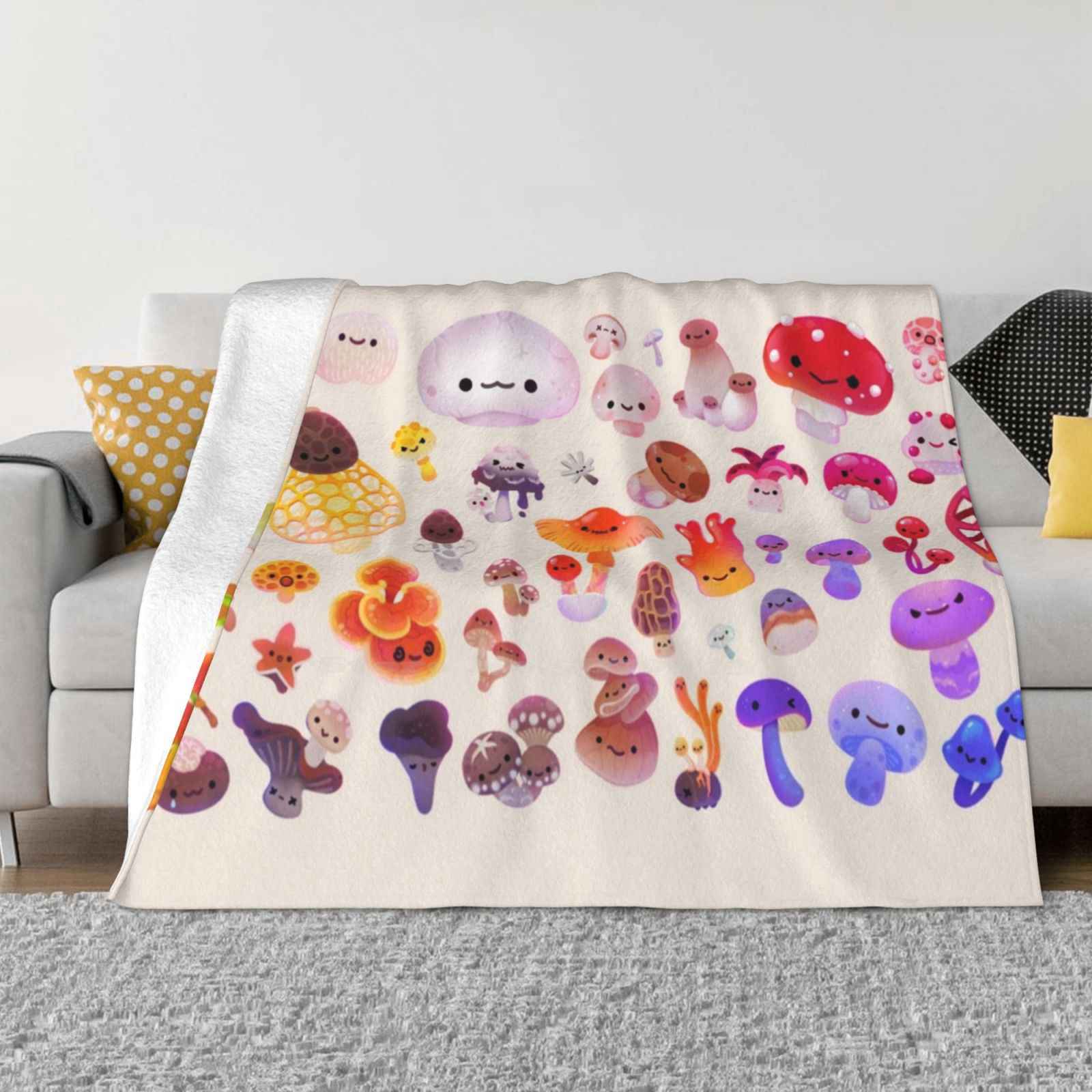 Гриб-Свет Четыре Сезона Уютное Теплое Мягкое Одеяло Гоблинкор Пикаол Гриб Грибы Шрумс Микология Миколог Мухомор 30x40in