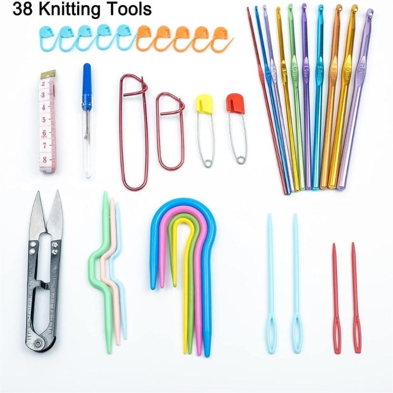 Beginners Crochet Kits Crochet Yarn and Crochet Hook Set for Making Bag, Gloves