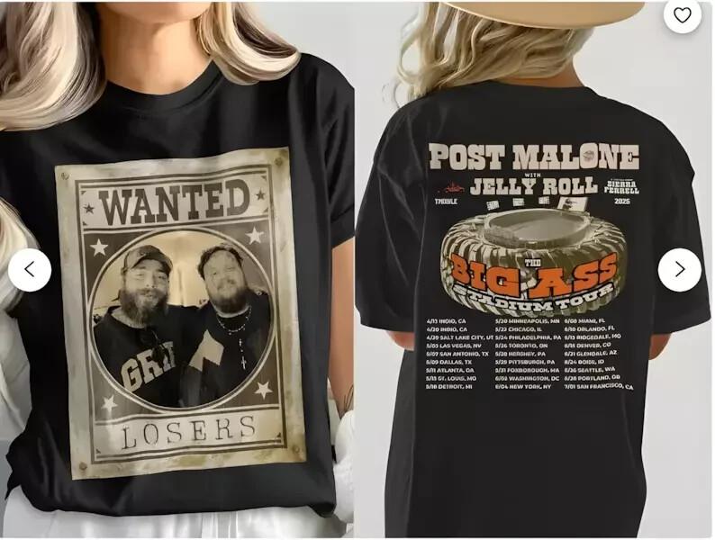 Post Malone Post Malone Tour Big Ass Stadium Tour Posty 2025 Tour T Shirt Unisex T-Shirt XXXL
