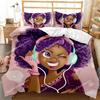Musical Girl King Queen Duvet Cover Modern Fashion Girly Bedding Set for Kids Teens Adults Cartoon Hip Hop style Quilt Cover