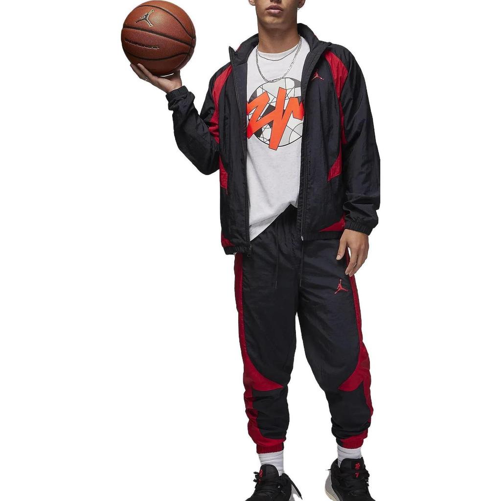 Pantalones Air Jordan Sport Jam Talla Asiática 'Negro Rojo' Hombre DX9374-013