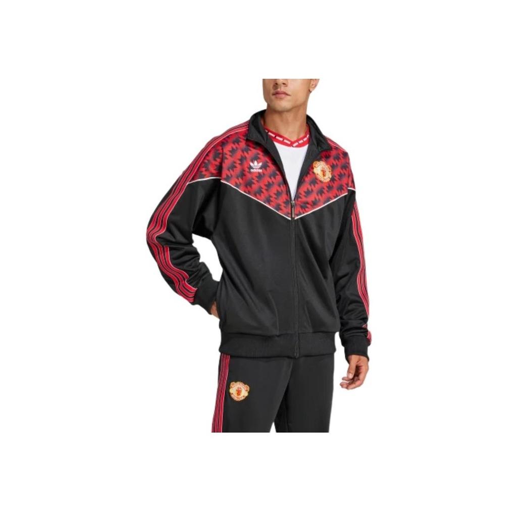 Adidas Originals Color Block Stand Collar Zip Long Sleeve Jacket Men Jacket Black JF0373