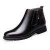 Snow boots men's non-slip versatile thermal cotton boots piled and thickened casual leather cowhide cotton shoes tide