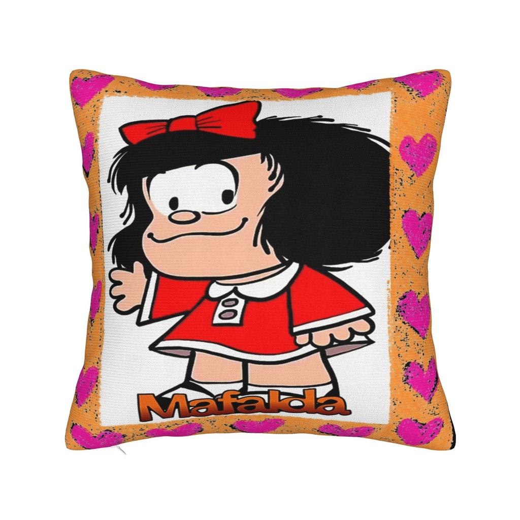 Mafaldaes manga anime cartoon Printed Pillowcases Cushion Cover Pillow Covers Warm Home Decor Zippered Multi Size
