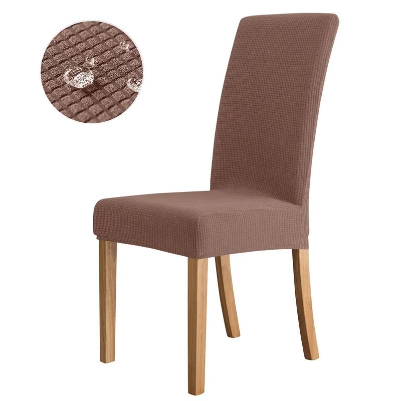 Waterproof Chair Cover Dining Room Stretch Chair Covers for M Large Chair Polar Fleece Seat Slipcovers for Party Wedding Home