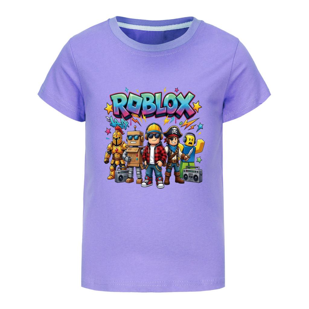 5574 Jungen Mädchen Roblox Spielaufdruck Kurzarm-T-Shirt
