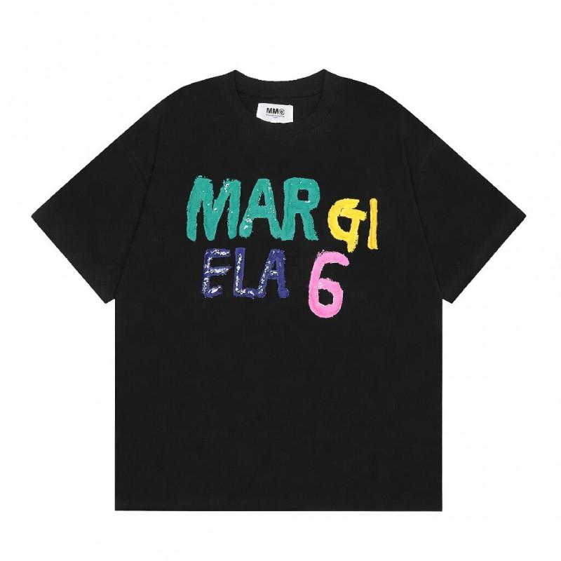Digital Print MM6 Cotton T-Shirt Men Women Short Sleeve Casual Top 230g