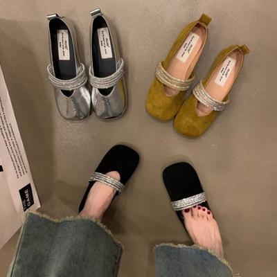 Fashion Shoes Slippers Flat Cover Toe Mules for Women 2024 Square Heel Slides Low Pantofle Block New Rome PU Hoof Heels Basic Retro Rubb