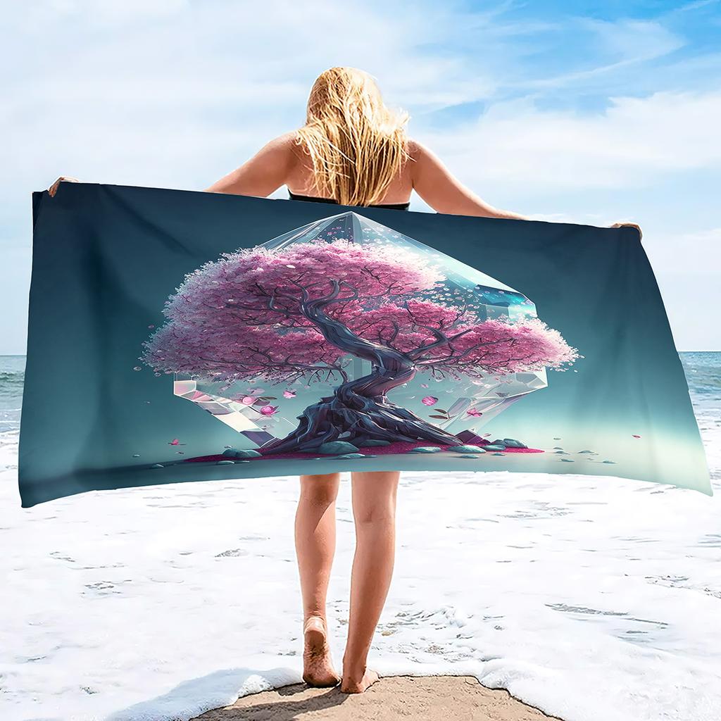 Cherry Blossom Bath Towels Soft Comfort Beach Highly Absorbent Large Decorative Guest Hand For Swimming Pool