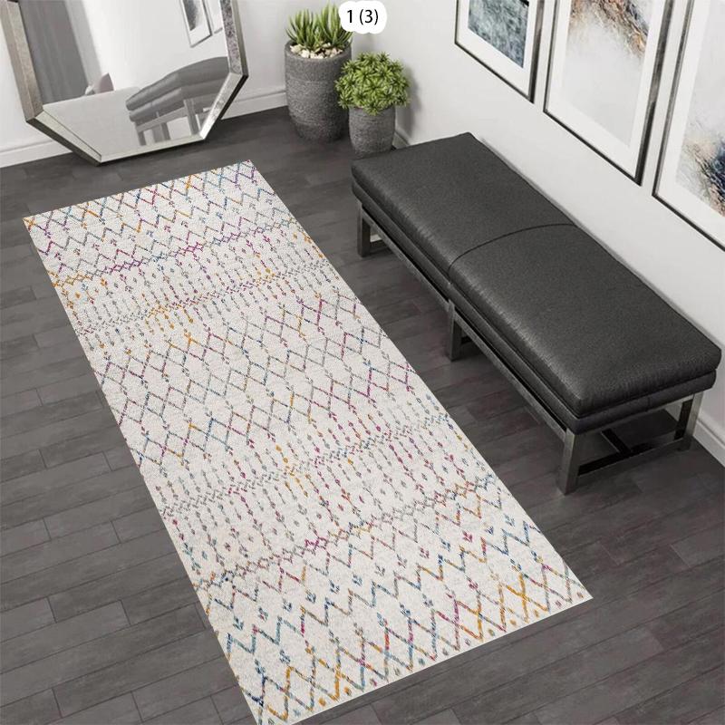 

Modern Geometric Grid Pattern Area Carpet Mat Rug Home Decoration Minimalist Entryway Floor Rug Living Room Decoration 40X120CM