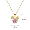 Stainless Steel Chain Zircon Head Necklaces for Women Girls Cartoon Jewelry Accessories Birthday Gifts for Friends